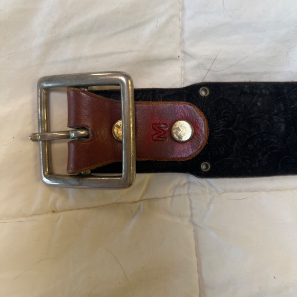 Leather studded cross belt